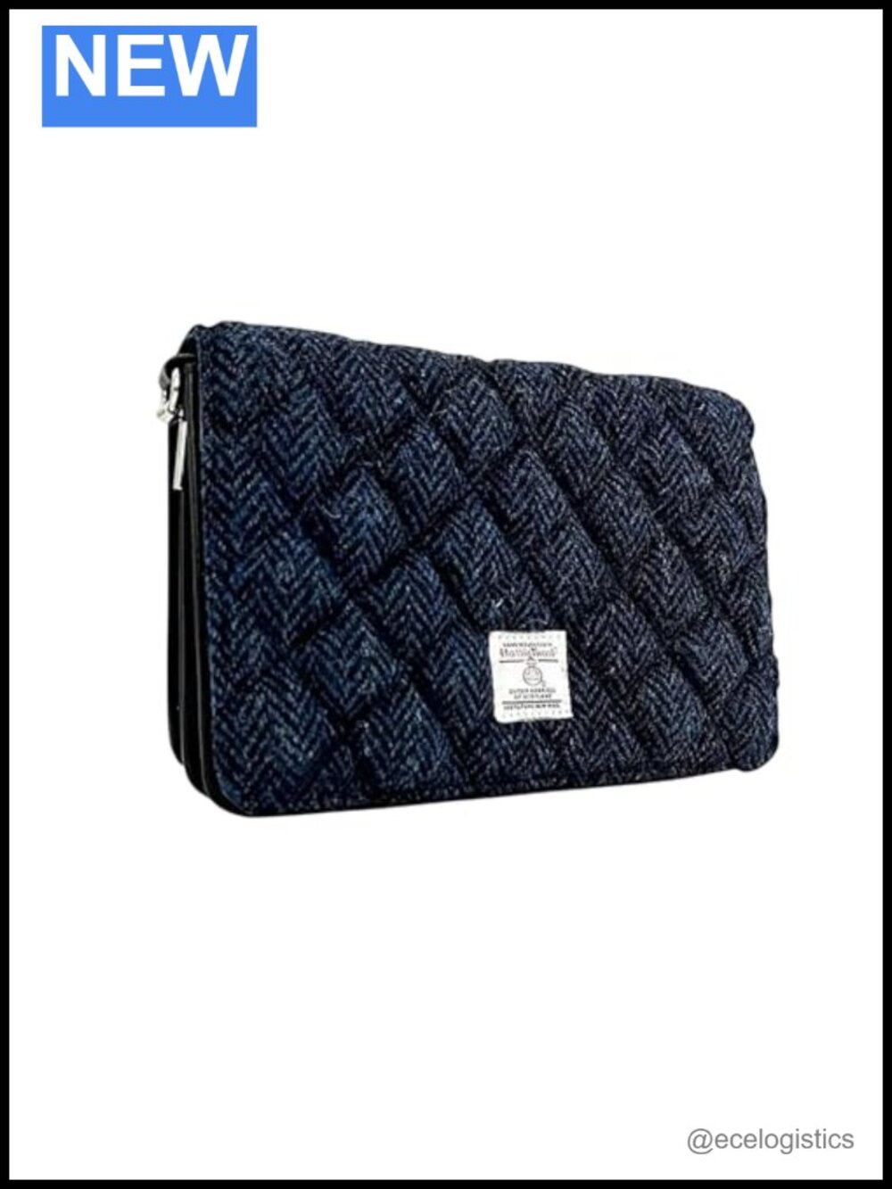 Harris Tweed Vegan Leather Shoulder Bag Scottish Design Purse